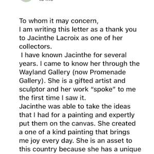 THANK YOU LETTERS by JACINTHE LACROIX. MASTER SCULPTOR AND ARTIST, Image 5.
