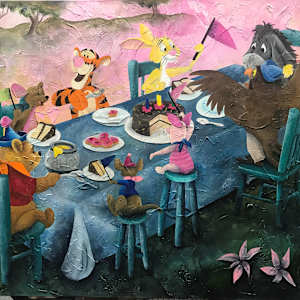POOH'S BIRTHDAY PARTY by JACINTHE LACROIX. MASTER SCULPTOR AND ARTIST, Image 1.