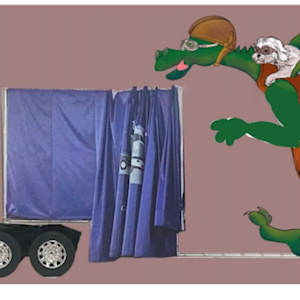 WIDE LOAD. TRACTOR TRAILER by JACINTHE LACROIX. MASTER SCULPTOR AND ARTIST, Image 1.