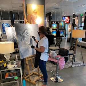 JACINTHE  IN STUDIO OR IN SHOW by JACINTHE LACROIX. MASTER SCULPTOR AND ARTIST 