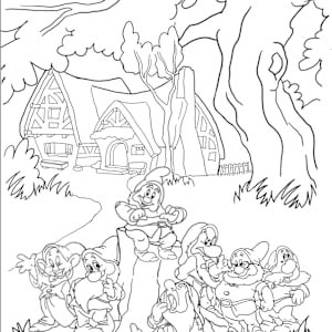 A BUNDLE OF JOY  (7 DWARFS) PAINTING.    . by JACINTHE LACROIX. MASTER SCULPTOR AND ARTIST, Image 1.