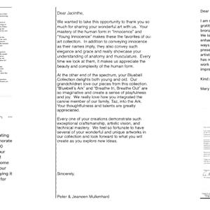 THANK YOU LETTERS by JACINTHE LACROIX. MASTER SCULPTOR AND ARTIST, Image 1.