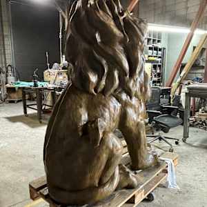 JACINTHE LACROIX. MASTER ARTIST AND SCULPTOR DELIVERED NOVEMBER 19, 2024 TO NEW COLLECTOR HOME FROM CORAL GABLES, FLORIDA OF THE BRONZE LION. LEFT SIDE by JACINTHE LACROIX. MASTER SCULPTOR AND ARTIST, Image 3.
