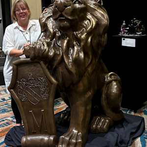 LION. GUARDIAN OF THE REALM LEFT SIDE by JACINTHE LACROIX. MASTER SCULPTOR AND ARTIST, Image 2.