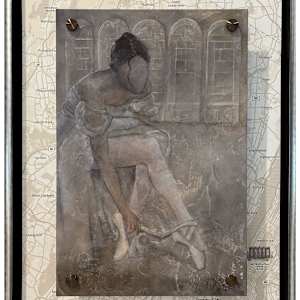 A MOMENT UNTOLD PAINTING PLUS UNDER SHOWING  THE  MAP OF THE METROPOLITAIN OPERA HOUSE IN NEW YORK. by JACINTHE LACROIX. MASTER SCULPTOR AND ARTIST, Image 2.