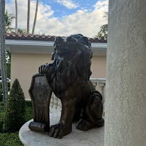 Jacinthe Lacroix Master Artist and Sculptor new Collector's Home Coeal Gables Florida of Bronze Lion . Right side by Jacinthe Lacroix-Master Sculptor and Artist 