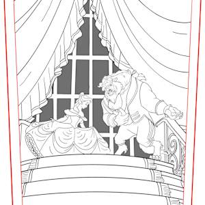BOW OF ROMANCE (STAIRCASE OF DREAMS. BEAUTY AND THE BEAST) BRONZE RELIEF SCULPTURE ON BACK OF COUNTER HEIGHT BAR STOOL.(WORKING PROGRESS) by JACINTHE LACROIX. MASTER SCULPTOR AND ARTIST, Image 2.