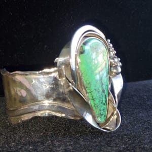 JEWELRY   -   Handcrafted Silver & AppleGreen Turquoise Cuff by Alex & Gail Marksz  Image: Handcrafted Silver Cuff Bracelet with AppleGreen Turquoise