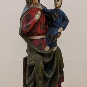 Carved Wood Madonna & Child by Artist Unknown  Image: Hand Carved and Painted Madonna & Child, alternate view