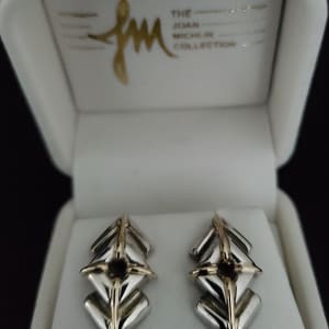 JEWELRY   -   Gold & Sterling Silver Michlin Earrings by Joan Michlin  Image: Michlin 14K Gold & Sterling Silver Earrings