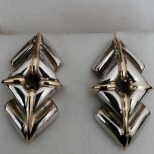 JEWELRY   -   Gold & Sterling Silver Michlin Earrings by Joan Michlin  Image: Michlin 14K Gold & Sterling Silver Earrings