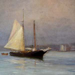 Schooner in Fog by Walter Lofthouse Dean