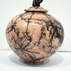 Raku Vase with Lid by Ron Mello