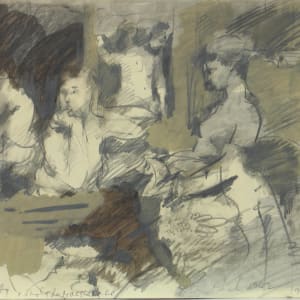 Portfolio Box #1859 Early Drawings & Watercolors [1957-1985] Le Macquillage, Magdalen, Lovers 