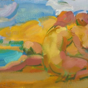 Portfolio #1874, Oils on Paper and Cardboard [1974-2000]  Image: "Bathers" 1999, oil on paper, 7.5x11