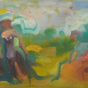 Portfolio #1874, Oils on Paper and Cardboard [1974-2000]  Image: 1998, oil on linen, unstretched, 6x8.5  (Antigone and Ismene)