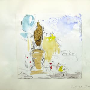 Sketchbook #1956, Florence, Gressoney, Syracuse, Aosta [June-July 1982]  Image: Piazza San Marco, Firenze, July 1982