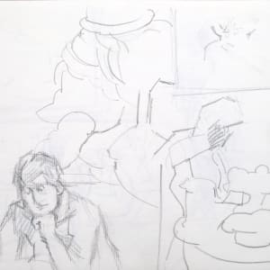 Sketchbook #1975 pencil and ink sketches [1993-1994] Antigone, figures 
