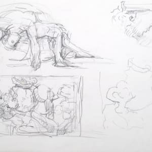 Sketchbook #1975 pencil and ink sketches [1993-1994] Antigone, figures 