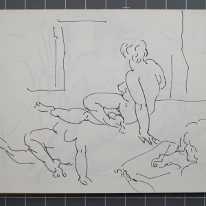 Sketchbook #1977 pencil and ink figures sketches, 9x12 