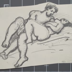 Portfolio #1981 Drawings, pastels, oils, watercolor [1963-1973] Two on a Bed, Lovers by Rosemarie Beck (Rosemarie Beck Foundation)  Image: #1981.66, pencil on paper, 5x7"