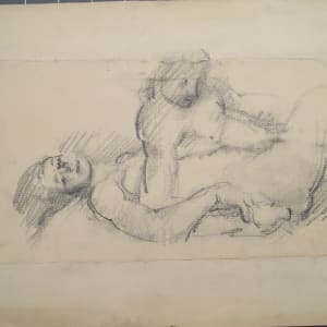Portfolio #1981 Drawings, pastels, oils, watercolor [1963-1973] Two on a Bed, Lovers  Image: #1981.95, pencil, 10x11"