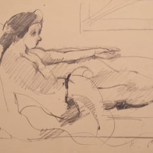 Portfolio Box #1983, 1960's drawings [1961-1967] Christmas cards, Lovers, Magdalen, Roger by Rosemarie Beck (Rosemarie Beck Foundation)  Image: #1983.32, pencil on paper, 11x8.5", 1963