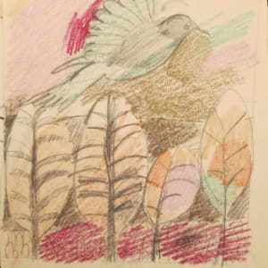 Portfolio #1990 Linocuts and works on paper [1961-1963]  Image: #1990.068, pencil and pastel on paper, 7x6"