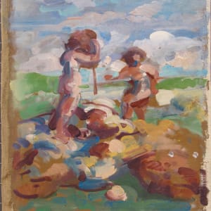 Portfolio #1991 Orpheus and Tempest oil sketches [1972-1974]  Image: #1991.16, oil on linen, unstretched, 11x9"