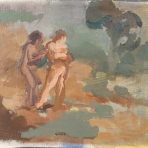 Portfolio #1991 Orpheus and Tempest oil sketches [1972-1974]  Image: #1991.17, oil on linen, unstretched, 10.5x12.5"