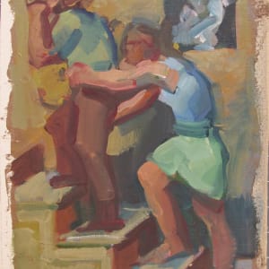 Portfolio #1991 Orpheus and Tempest oil sketches [1972-1974]  Image: #1991.20, oil on linen, unstretched, 14.25x9.5"