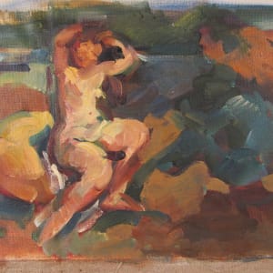 Portfolio #1991 Orpheus and Tempest oil sketches [1972-1974]  Image: #1991.21, oil on linen, unstretched, 10.5x14"