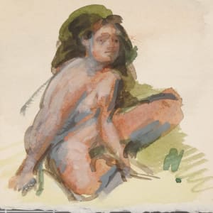 Portfolio #1992 Watercolors, pencil sketches [1971-1973] Yaddo, Orpheus  Image: #1992.002, watercolor on paper, 4.5x4.5"
