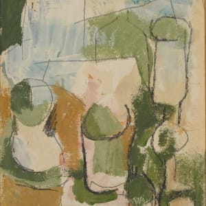 Portfolio #1993, Abstract Collages, still life, portraits [1952-1958]  Image: #1993.01, 1958, oil and charcoal on paper, 15x9.75"