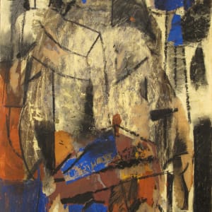 Portfolio #1993, Abstract Collages, still life, portraits [1952-1958]  Image: #1993.13, oil and collage on cardboard, 20x16"