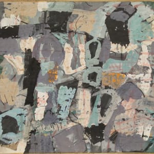 Portfolio #1995 Abstract Collages [1950-1957]  Image: #1995.19, oil on cardboard, 12.25x17"
