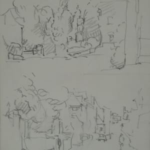 Sketchbook #1997, pastels and pencil sketches, Rochefort en terre [2001]  Image: #1997.09, Rochefort, June 2001, pencil on paper