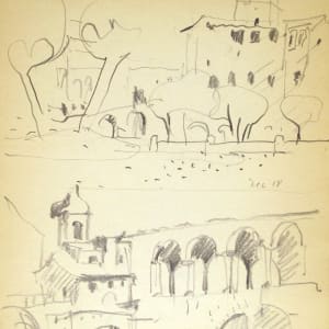 Sketchbook #2001 [Fall 1960] Italy (Florence, Assisi, Peruggia, Rome) 9.5x7"  Image: #2001.33, pencil on paper, Dec 18
