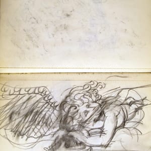Sketchbook #2002 pencil sketches [1973-1974] commuters, Christmas angels  Image: #2002.40
