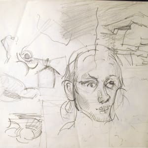 Portfolio #2004 pencil and ink sketches [1984-1998] Italy, Atalanta, figures  Image: #2004.82, pencil on paper, 9x12"
