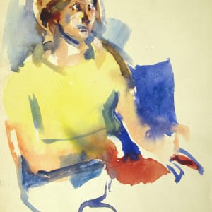 Portfolio #2010 Drawings in pencil, pastel, watercolors [1963-1987] Marguerite, Lovers, Tempest, Orpheus, Atalanta  Image: #2010.156, watercolor on paper, 1967, 9.75x7"