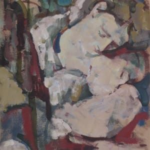 Portfolio #2018 Lovers, portraits [1957-1969] Oils, pencil, ink, charcoal, pastel by Rosemarie Beck (Rosemarie Beck Foundation)  Image: #2018.029, oil on paper, Aug 1961, 18x12"