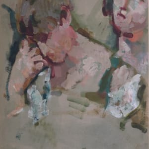 Portfolio #2018 Lovers, portraits [1957-1969] Oils, pencil, ink, charcoal, pastel by Rosemarie Beck (Rosemarie Beck Foundation)  Image: #2018.035, oil on paper, 1961, 18x12"