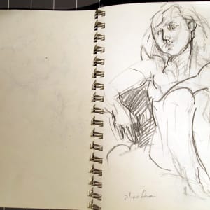 Sketchbook #2028 Pencil and ink ketches [2001] Self Portrait, Studio, Phaedra, Kishiko  Image: #2028.03, Phaedra