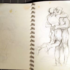 Sketchbook #2028 Pencil and ink ketches [2001] Self Portrait, Studio, Phaedra, Kishiko  Image: #2028.05