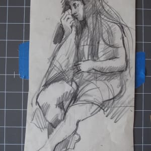 Portfolio #2043 Lovers, Magdalen [1960-1967] pencil, ink, charcoal, pastel, gouache, oil  Image: #2043.022, pencil on paper, 11x6.26"