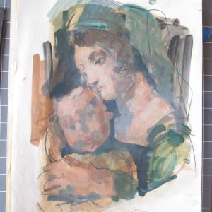 Portfolio #2043 Lovers, Magdalen [1960-1967] pencil, ink, charcoal, pastel, gouache, oil by Rosemarie Beck (Rosemarie Beck Foundation)  Image: #2043.056, after Mantegna, 14x11", Yaddo 1961