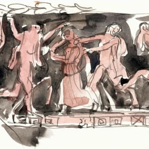 Travel Portfolio #2092, Greece travel drawings [April 1990]  Image: watercolor on paper, 8x5.25"