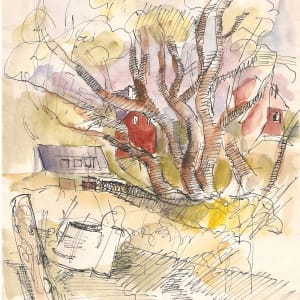 Portfolio #27 Very Early Drawings [1944-1947] Pencil, ink, water color on paper and newsprint by Rosemarie Beck (Rosemarie Beck Foundation)  Image: #27.036, ink and watercolor on paper, 9x7.75"