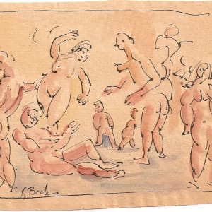 Portfolio #27 Very Early Drawings [1944-1947] Pencil, ink, water color on paper and newsprint by Rosemarie Beck (Rosemarie Beck Foundation)  Image: #27.143, ink and watercolor on paper, 5x6"